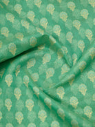 Sea Green Meenakari Booti Cotton Silk Handloom Banarasi Saree - Sacred Weaves