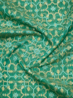 Green Meenakari Jaal Cotton Silk Handloom Banarasi Saree