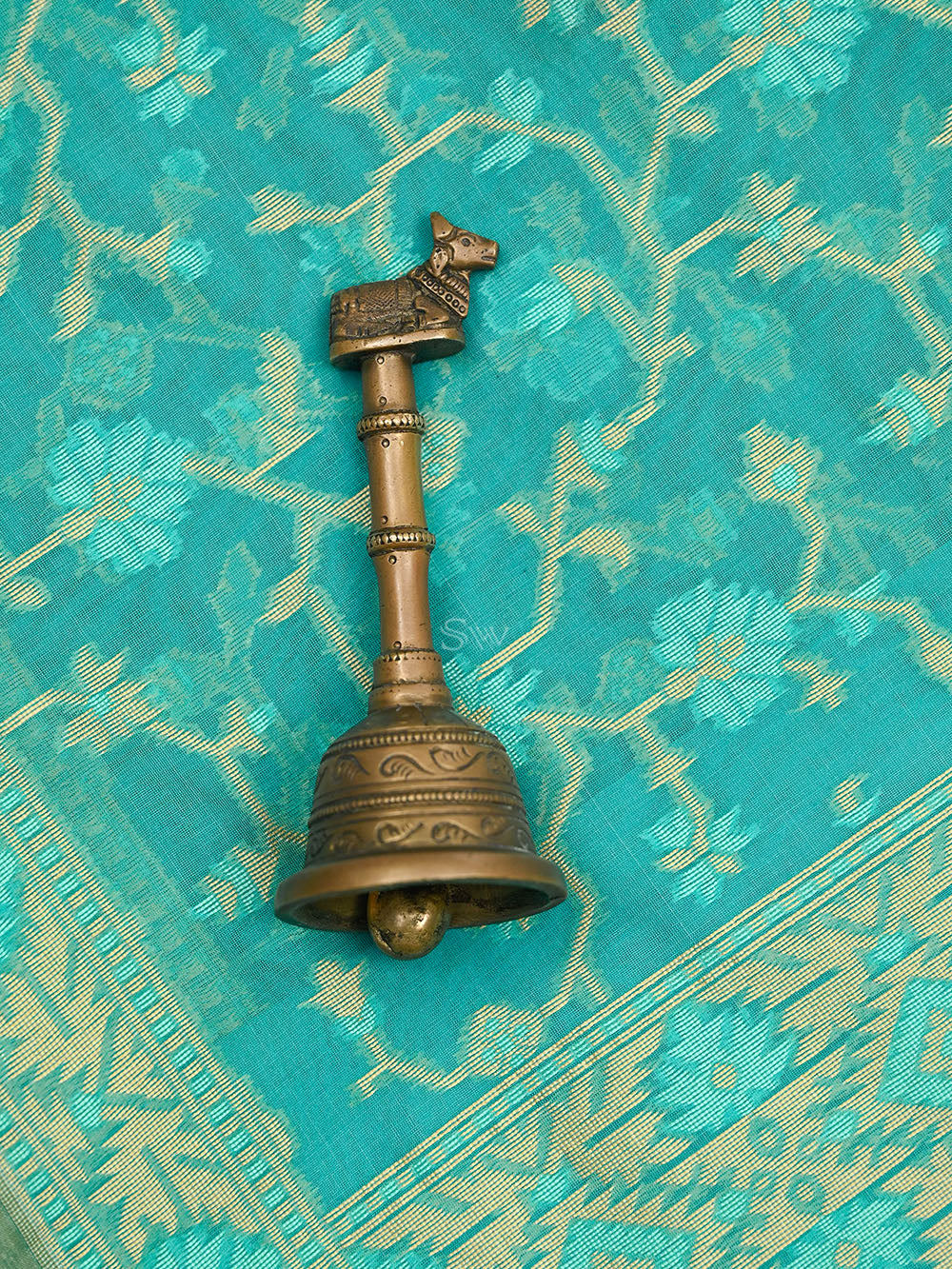 Aqua Green Meenakari Jaal Cotton Silk Handloom Banarasi Saree - Sacred Weaves