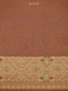 Dusky Pink Mustard Meenakari Jaal Cotton Silk Handloom Banarasi Saree - Sacred Weaves