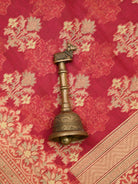 Dark Pink Meenakari Booti Cotton Silk Handloom Banarasi Saree - Sacred Weaves