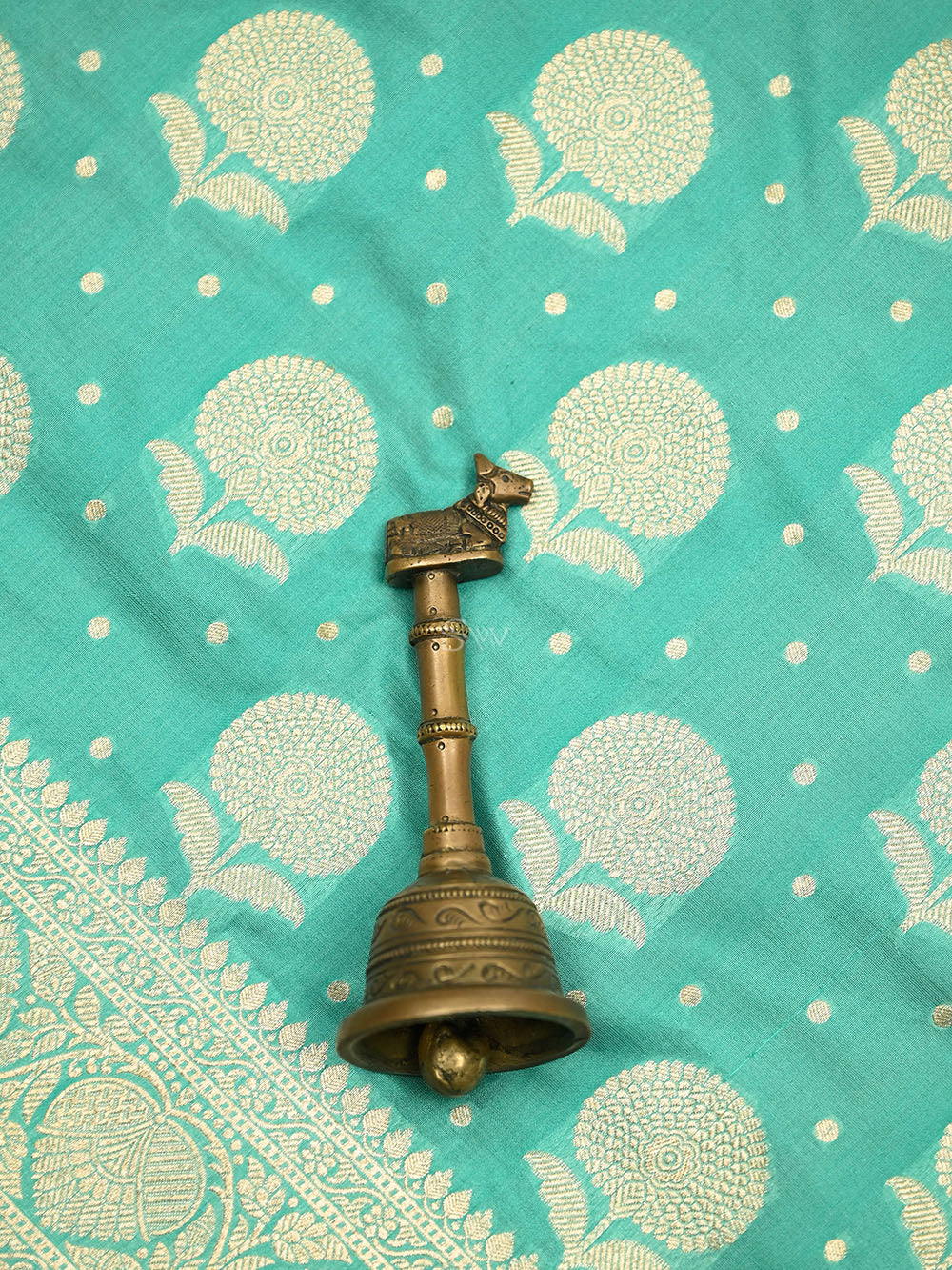 Sea Green Booti Katan Silk Uppada Handloom Banarasi Saree - Sacred Weaves
