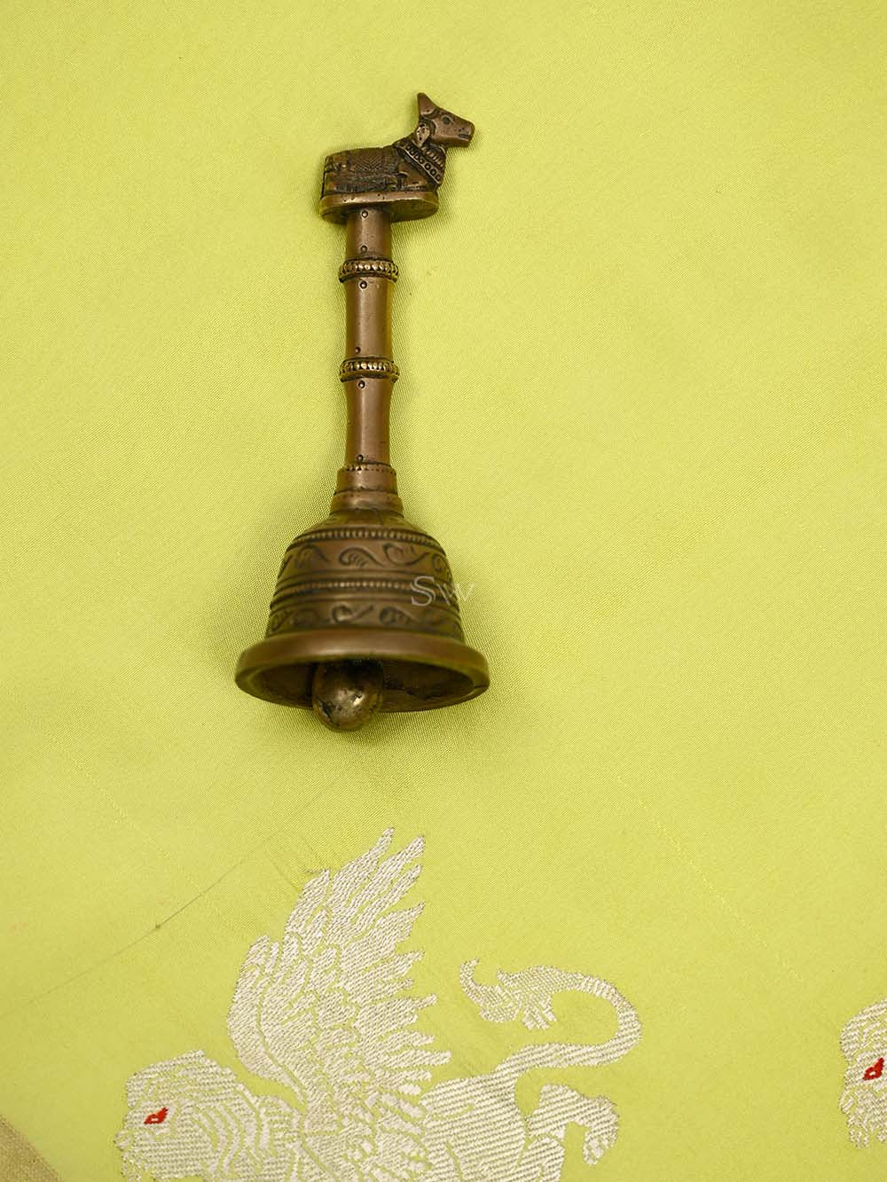 Bright Green Shikargah Boota Satin Silk Handloom Banarasi Saree - Sacred Weaves