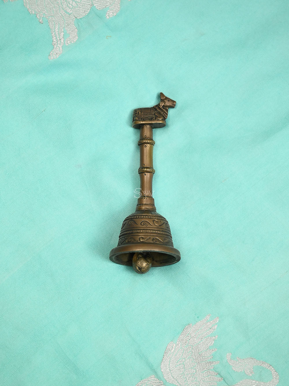 Pastel Blue Shikargah Boota Satin Silk Handloom Banarasi Saree - Sacred Weaves