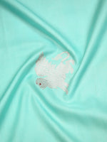 Pastel Blue Shikargah Boota Satin Silk Handloom Banarasi Saree - Sacred Weaves