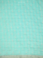 Pastel Blue Shikargah Boota Satin Silk Handloom Banarasi Saree - Sacred Weaves