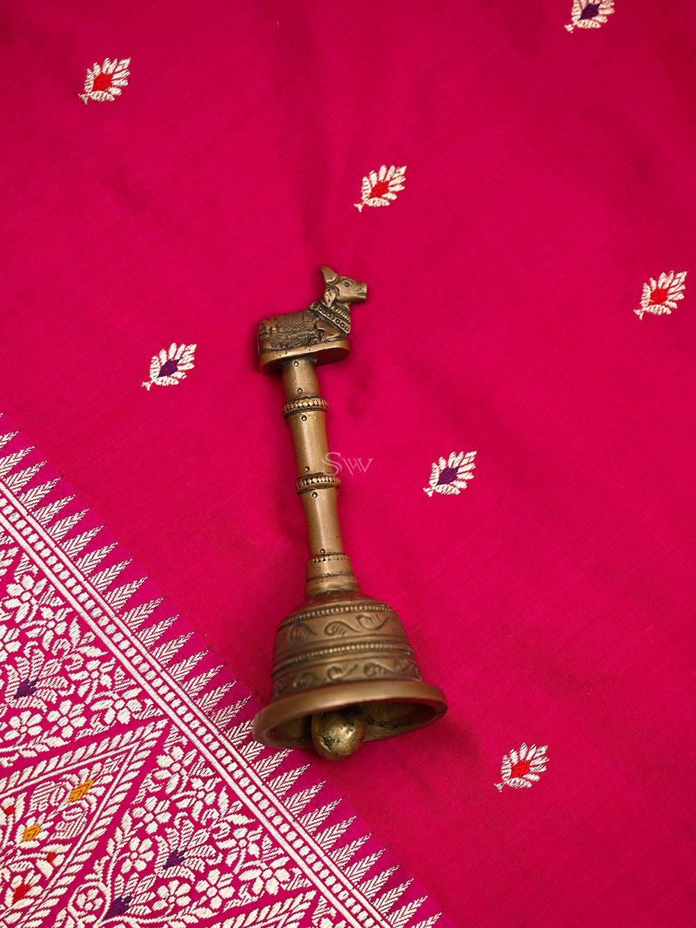 Dark Pink Meenakari Katan Silk Handloom Banarasi Saree -Sacred Weaves