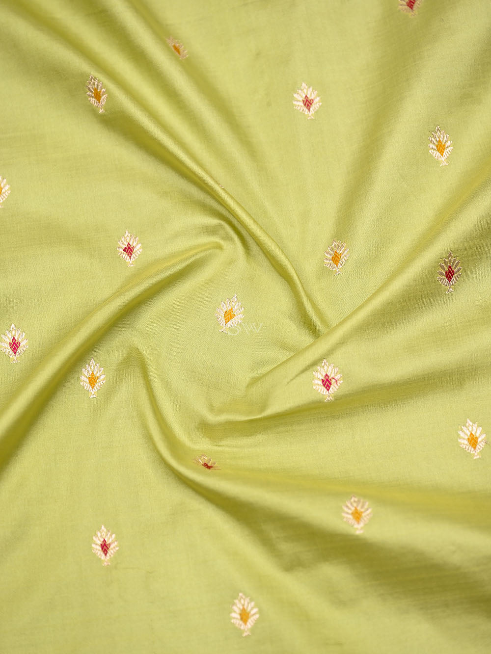 Pista Green Meenakari Katan Silk Handloom Banarasi Saree - Sacred Weaves