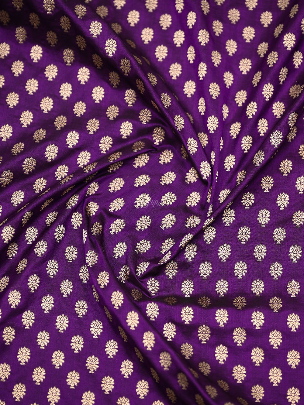 Purple Booti Katan Silk Uppada Handloom Banarasi Saree - Sacred Weaves