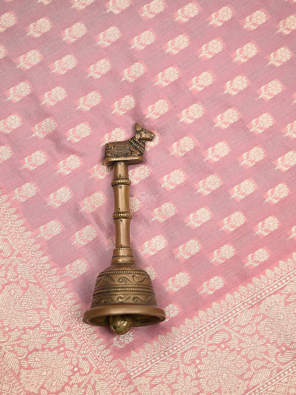 Pastel Pink Booti Katan Silk Uppada Handloom Banarasi Saree - Sacred Weaves