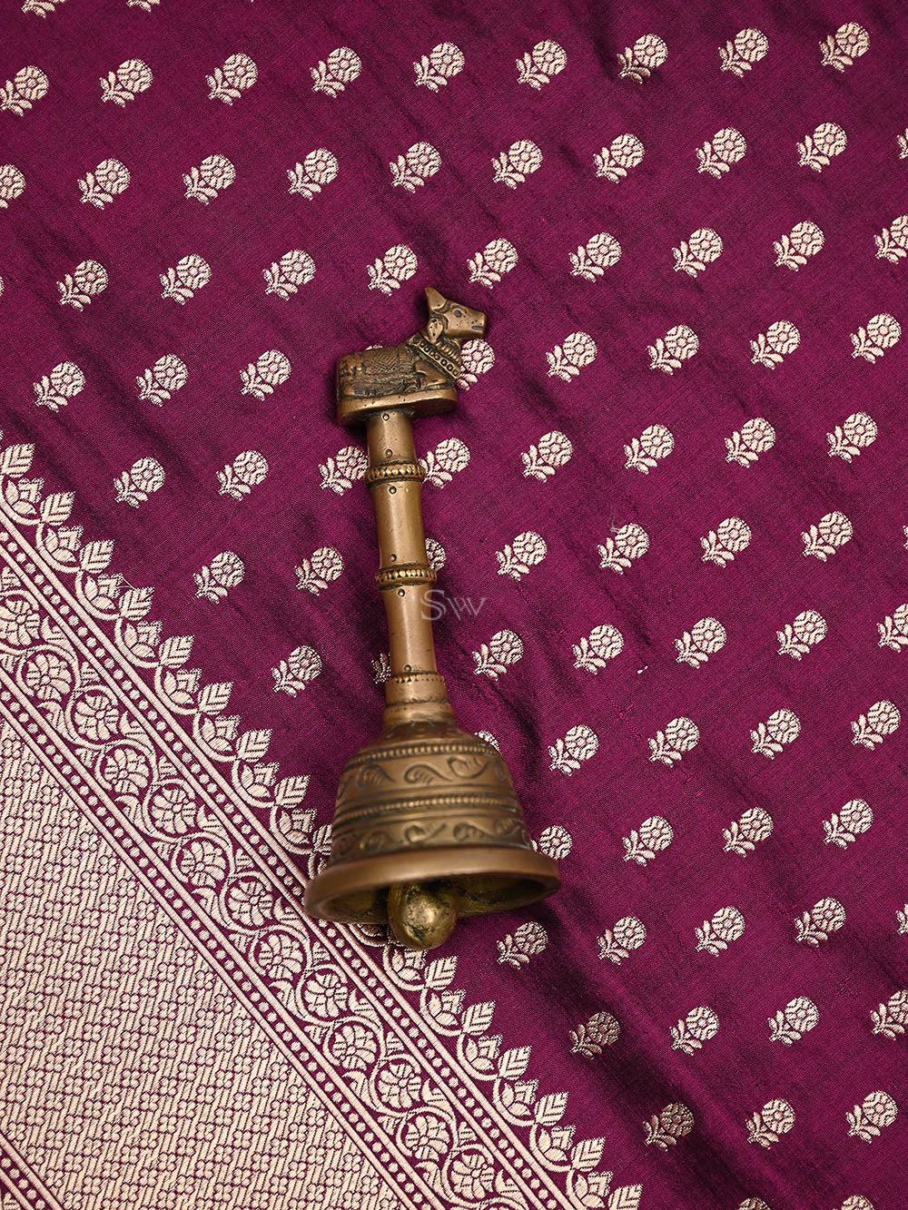Wine Booti Katan Silk Uppada Handloom Banarasi Saree - Sacred Weaves
