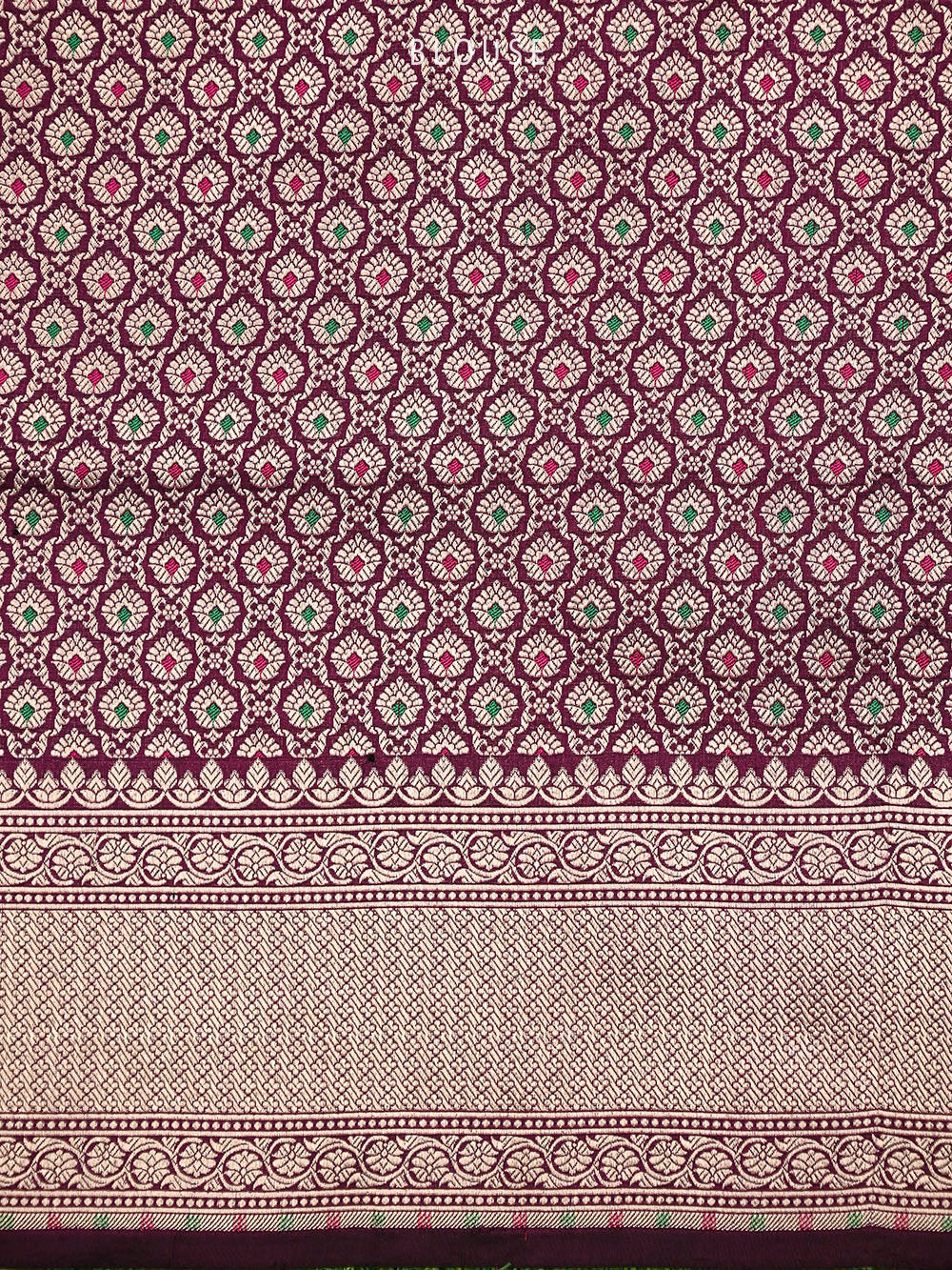Wine Booti Katan Silk Uppada Handloom Banarasi Saree - Sacred Weaves