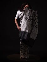 Black Shikargah Katan Silk Handloom Banarasi Saree - Sacred Weaves