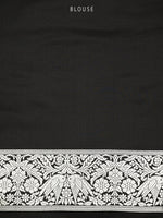 Black Shikargah Katan Silk Handloom Banarasi Saree - Sacred Weaves