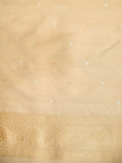 Cream Sona Roopa Silk Tissue Real Zari Handloom Banarasi Saree - Sacred Weaves