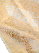 Cream Sona Roopa Silk Tissue Real Zari Handloom Banarasi Saree - Sacred Weaves