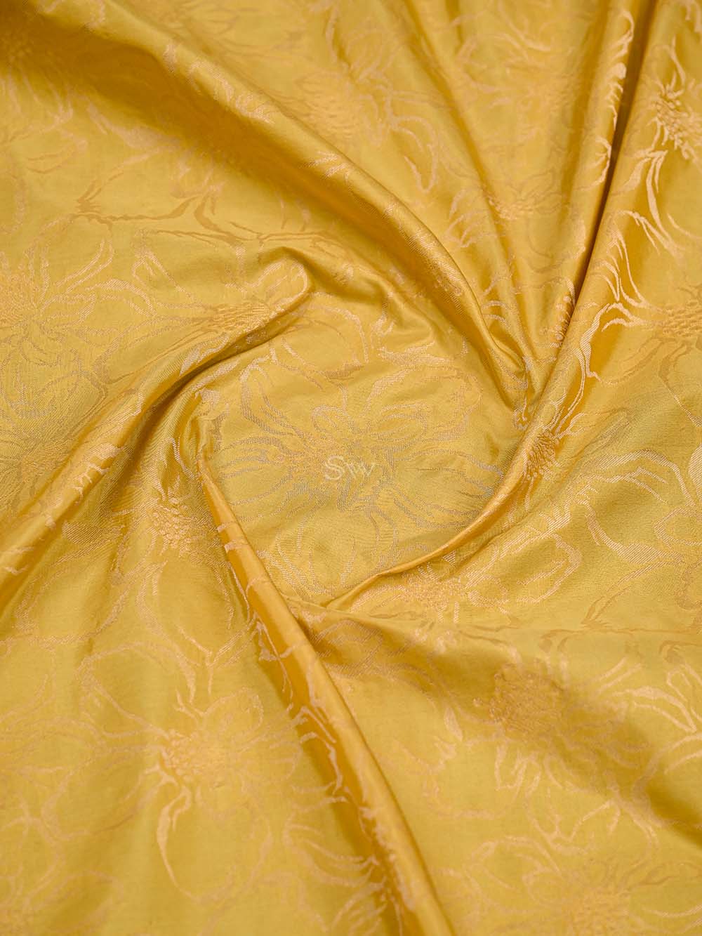 Yellow Jaal Katan Silk Handloom Banarasi Saree