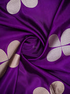 Purple Boota Pure Silk Handloom Banarasi Saree - Sacred Weaves