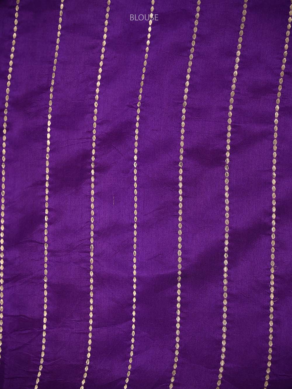 Purple Boota Pure Silk Handloom Banarasi Saree - Sacred Weaves