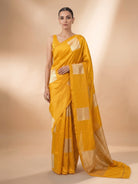 Yellow Boota Pure Silk Handloom Banarasi Saree - Sacred Weaves
