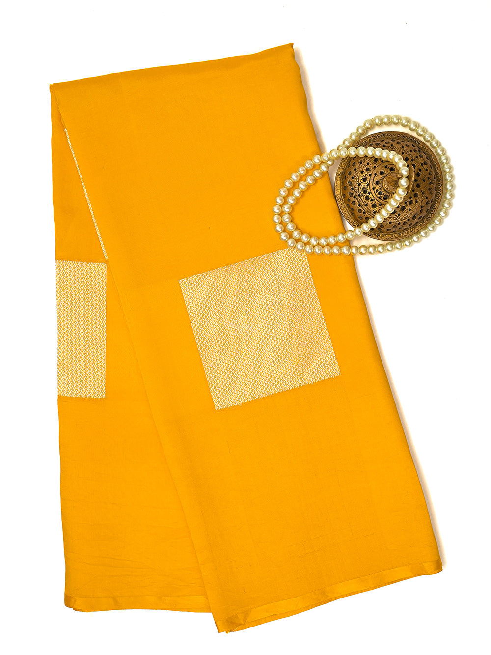 Yellow Boota Pure Silk Handloom Banarasi Saree - Sacred Weaves