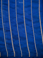 Blue Boota Katan Silk Handloom Banarasi Saree - Sacred Weaves