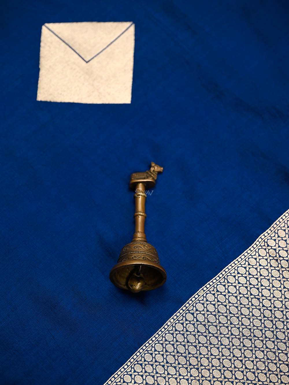 Midnight Blue Boota Pure Silk Handloom Banarasi Saree - Sacred Weaves