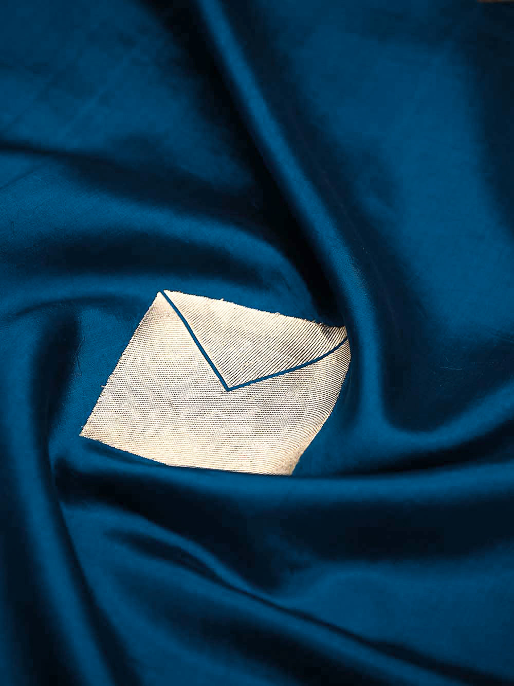 Midnight Blue Boota Pure Silk Handloom Banarasi Saree