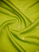 Parrot Green Zari Booti Pure Silk Handloom Banarasi Saree - Sacred Weaves