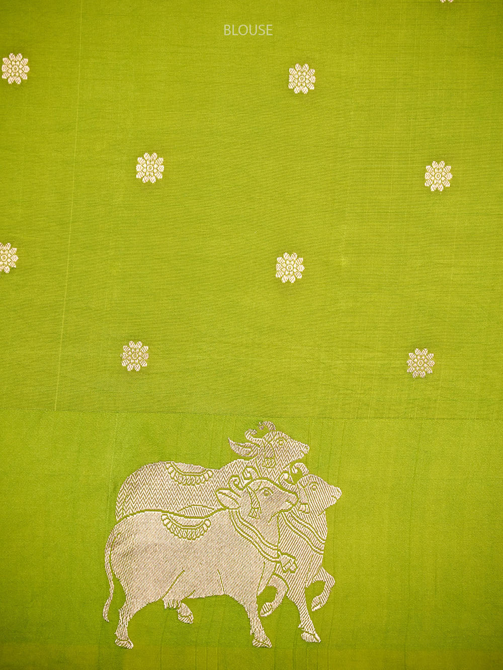Parrot Green Zari Booti Pure Silk Handloom Banarasi Saree - Sacred Weaves