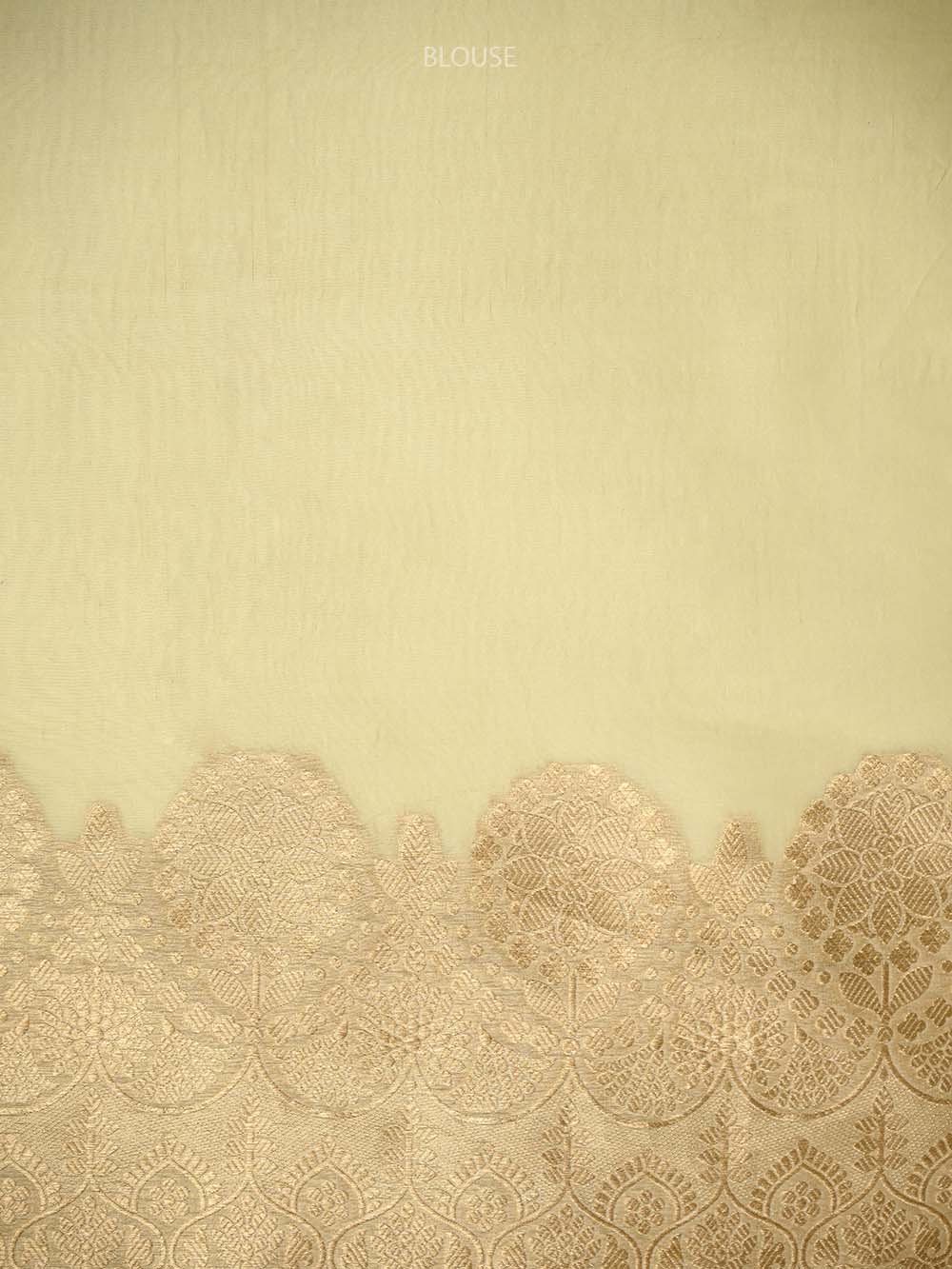 Yellow Boota Organza Handloom Banarasi Saree - Sacred Weaves