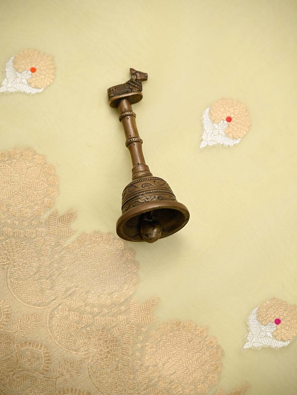 Yellow Boota Organza Handloom Banarasi Saree - Sacred Weaves