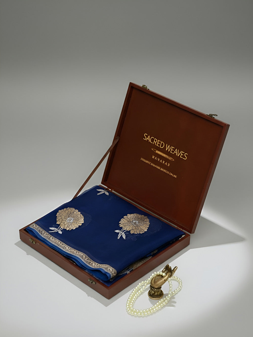 Blue Boota Organza Handloom Banarasi Saree