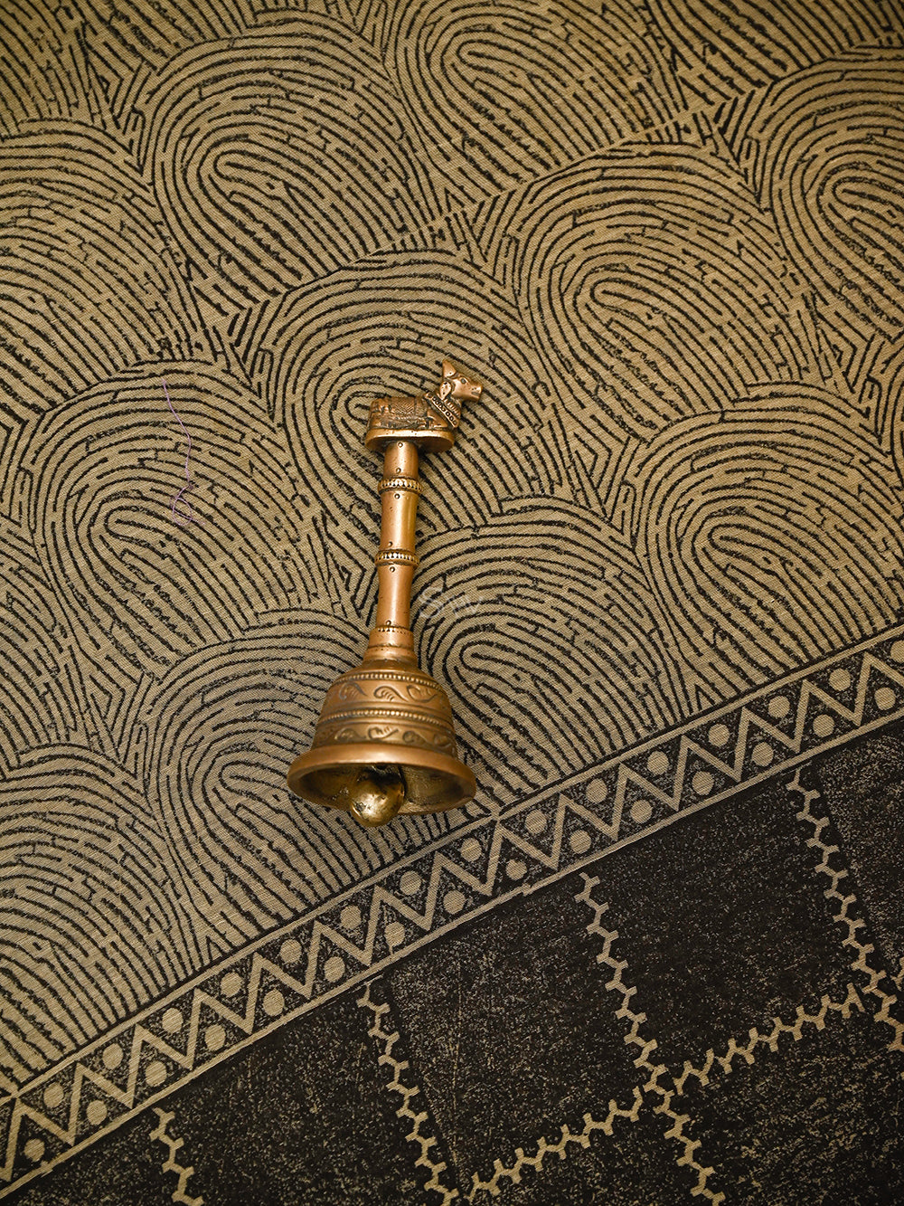Black Printed Cotton Silk Handloom Banarasi Suit - Sacred Weaves