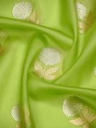 Parrot Green Boota Organza Handloom Banarasi Saree - Sacred Weaves