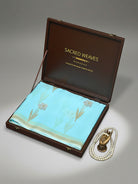 Aqua Blue Boota Organza Handloom Banarasi Saree - Sacred Weaves