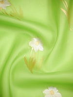 Parrot Green Boota Organza Handloom Banarasi Saree