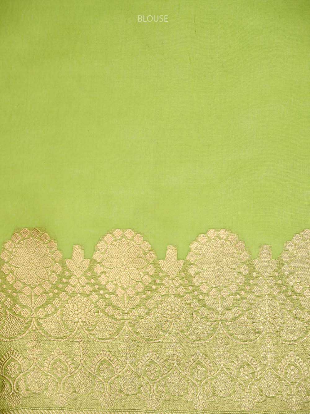 Parrot Green Boota Organza Handloom Banarasi Saree
