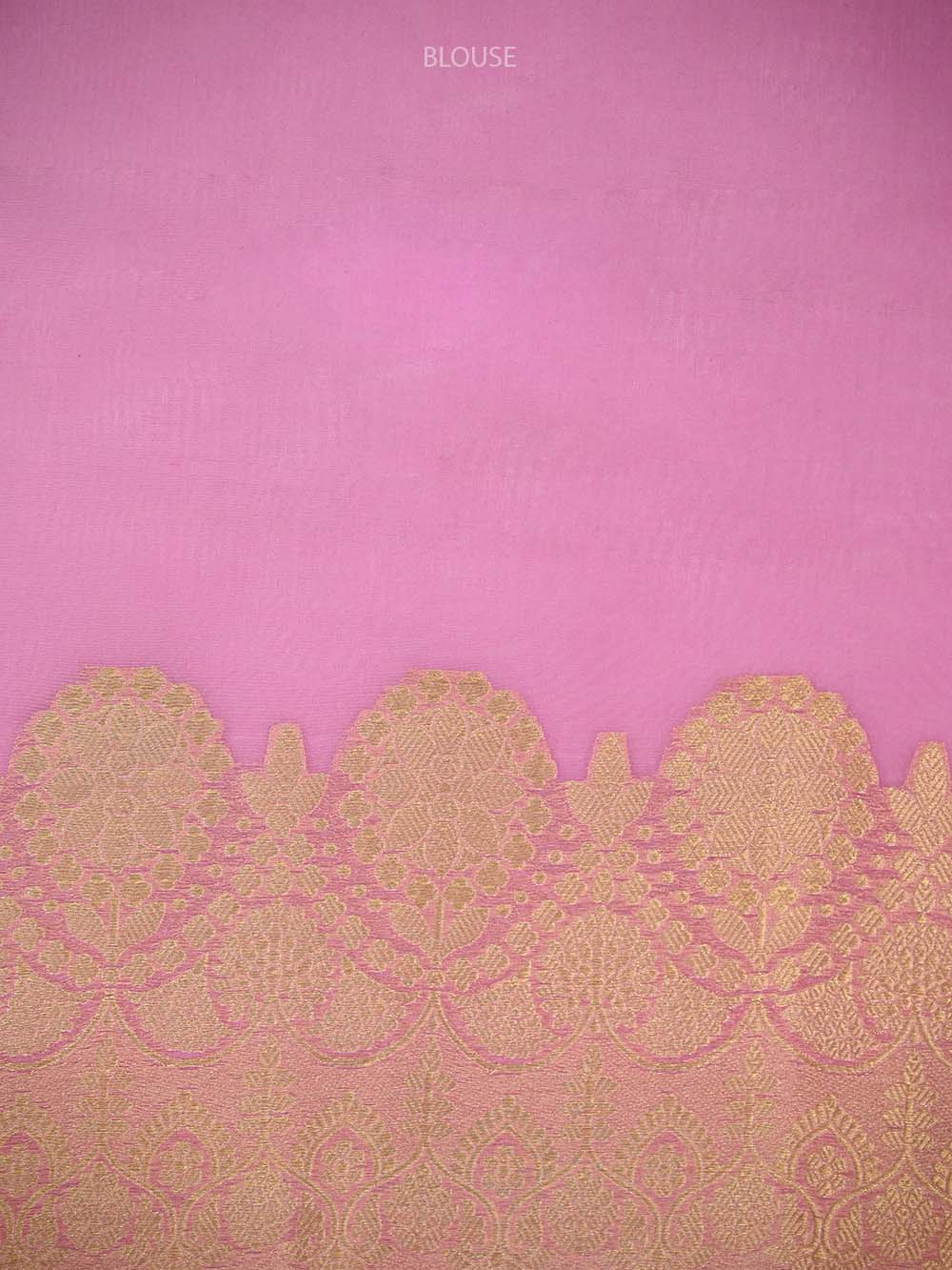 Pink Boota Organza Handloom Banarasi Saree