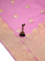 Pink Boota Organza Handloom Banarasi Saree