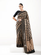 Black Boota Organza Handloom Banarasi Saree - Sacred Weaves