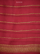 Cream Boota Organza Silk Handloom Banarasi Saree - Sacred Weaves
