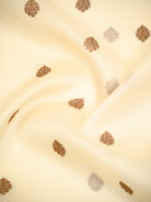 Cream Boota Organza Silk Handloom Banarasi Saree - Sacred Weaves