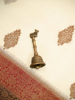 Cream Boota Organza Silk Handloom Banarasi Saree - Sacred Weaves