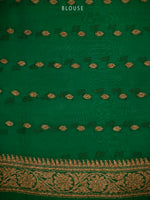 Cream Boota Organza Silk Handloom Banarasi Saree - Sacred Weaves