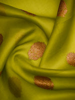 Parrot Green Organza Silk Handloom Banarasi Saree - Sacred Weaves
