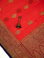 Red Organza Silk Handloom Banarasi Saree - Sacred Weaves