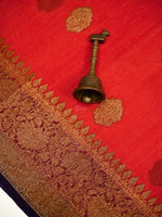 Red Organza Silk Handloom Banarasi Saree - Sacred Weaves