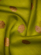 Parrot Green Organza Silk Handloom Banarasi Saree - Sacred Weaves
