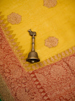 Yellow Boota Organza Silk Handloom Banarasi Saree - Sacred Weaves